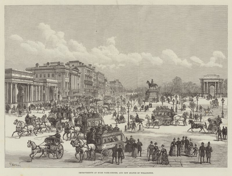 Improvements at Hyde Park-Corner, and New Statue of Wellington by Frank Watkins