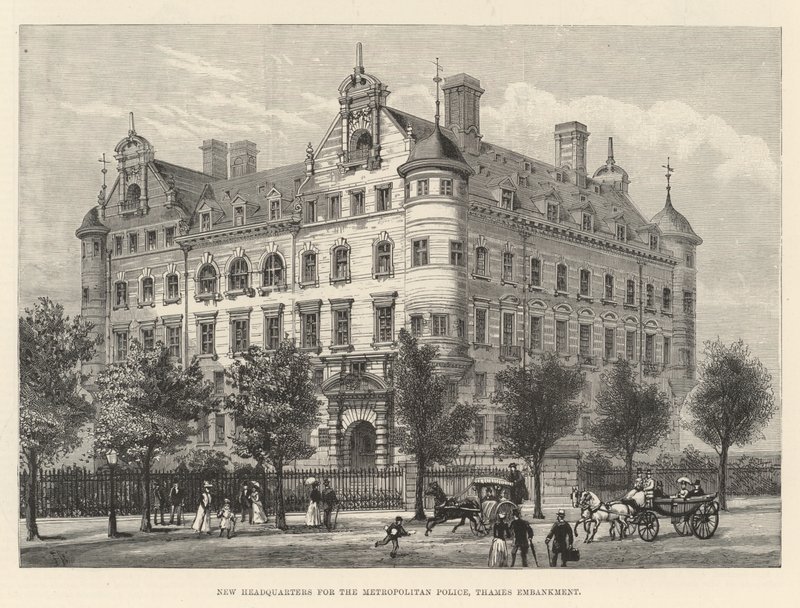 New Headquarters for the Metropolitan Police, Thames Embankment by Frank Watkins