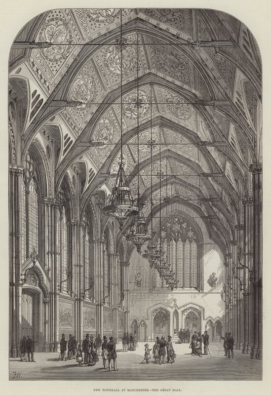 New Townhall at Manchester, the Great Hall by Frank Watkins