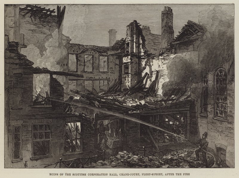 Ruins of the Scottish Corporation Hall, Crane-Court, Fleet-Street, After the Fire by Frank Watkins