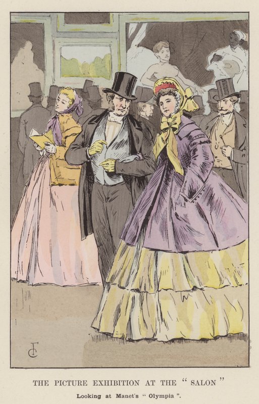 The Picture Exhibition at the Salon, looking at Manet