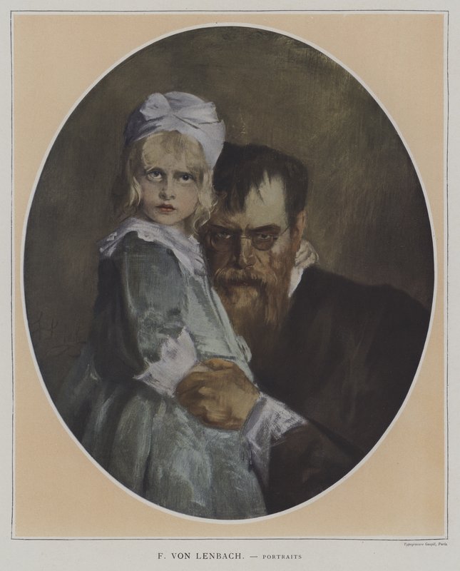 Self-Portrait with Daughter by Franz Seraph von (after) Lenbach