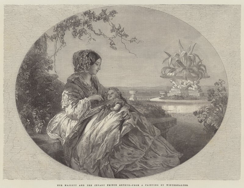 Her Majesty and the Infant Prince Arthur by Franz Xaver Winterhalter
