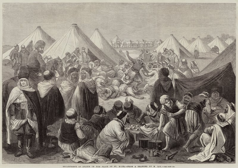 Encampment of Spahis on the Plain of St Maur by Frederic Theodore Lix
