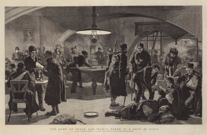 The Game of Peace and War, a Scene in a Cafe at Nisch by Frederic Villiers