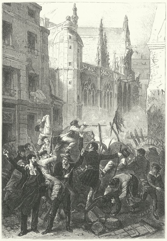 June Days Uprising, Revolution of 1848, Paris by Frederic Theodore (after) Lix