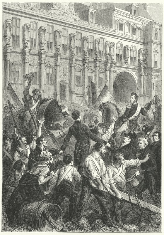 Louis Philippe, Duke of Orleans, on his way to the Hotel de Ville, Paris by Frederic Theodore (after) Lix