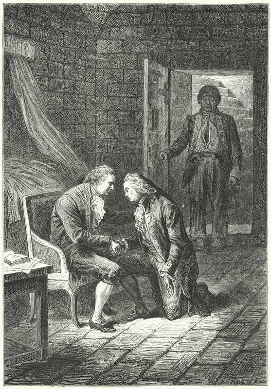 Louis XVI of France receiving the news of his conviction for treason from his lawyer, Malesherbes by Frederic Theodore (after) Lix
