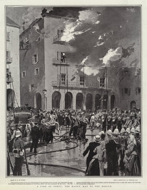 A Fire at Corfu, the Handy Man to the Rescue by Frederic de Haenen