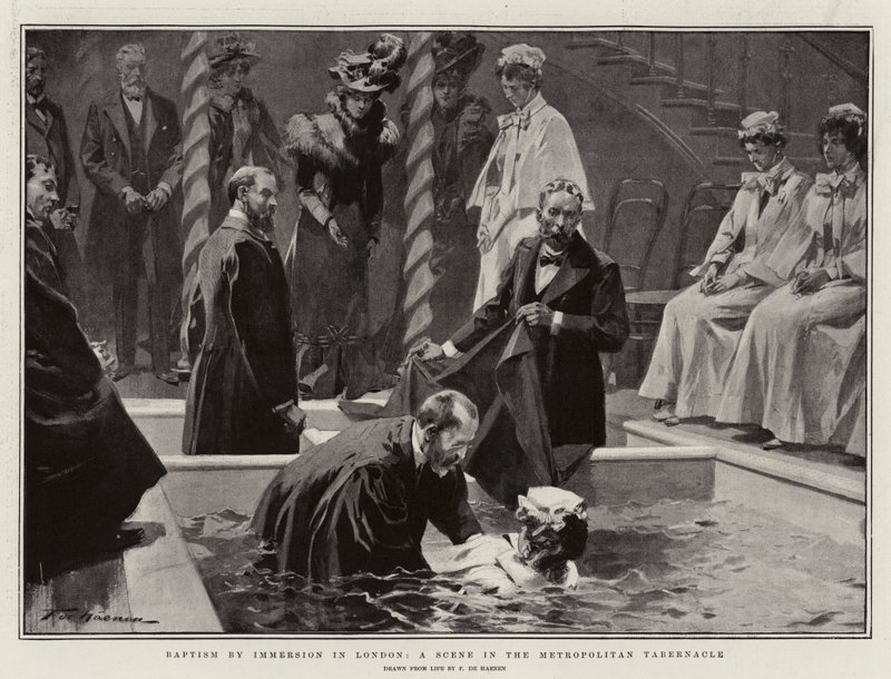 Baptism by Immersion in London, a Scene in the Metropolitan Tabernacle by Frederic de Haenen
