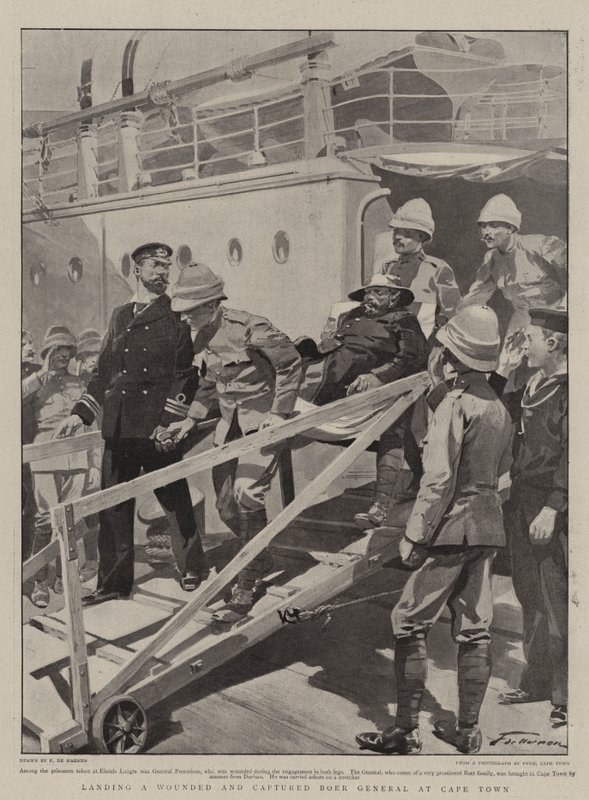 Landing a Wounded and Captured Boer General at Cape Town by Frederic de Haenen
