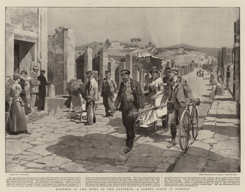 Moderns in the Home of the Ancients, A Street Scene in Pompeii by Frederic de Haenen