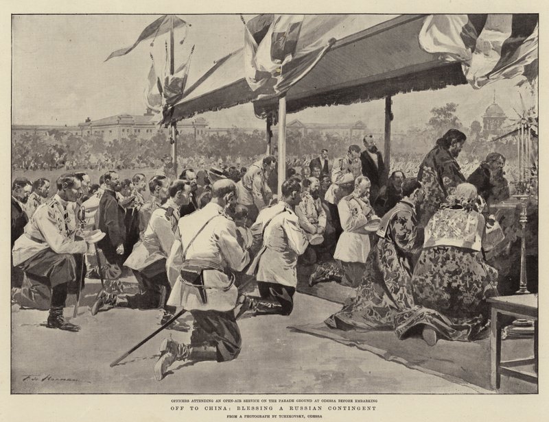 Off to China, Blessing a Russian Contingent by Frederic de Haenen