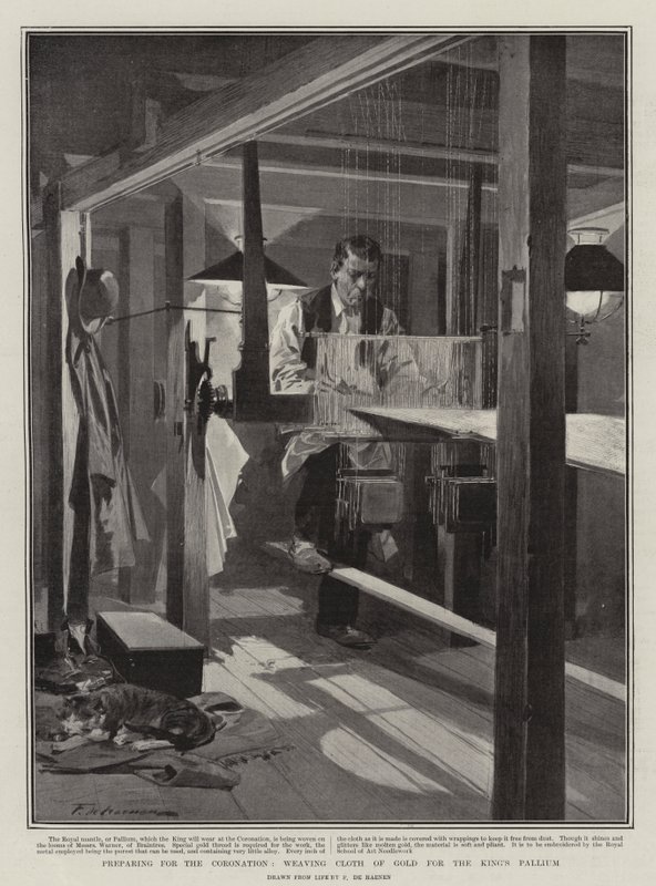 Preparing for the Coronation, Weaving Cloth of Gold for the King