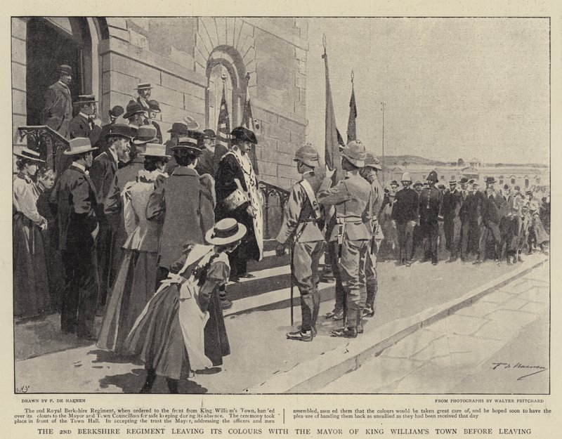 The 2nd Berkshire Regiment Leaving Its Colours with the Mayor of King William
