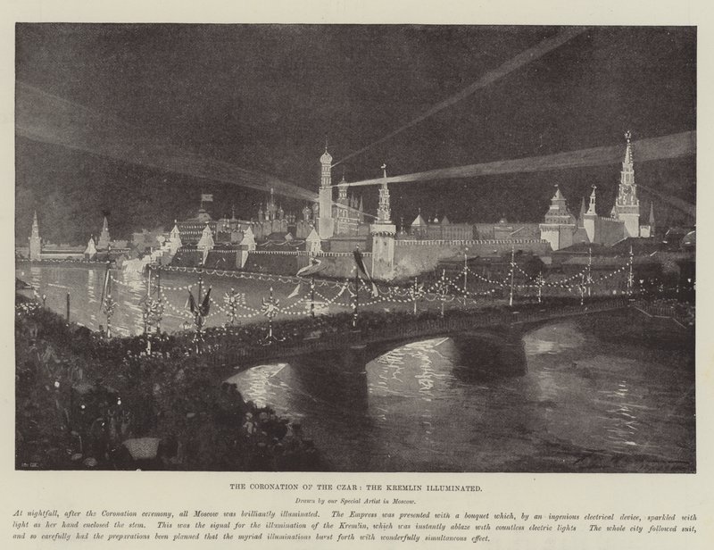 The Coronation of the Czar, the Kremlin Illuminated by Frederic de Haenen