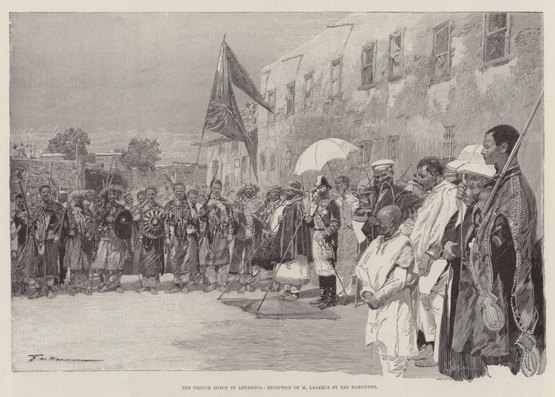 The French Envoy in Abyssinia, Reception of M Lagarde by Ras Makonnen by Frederic de Haenen