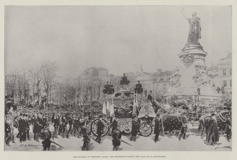 The Funeral of President Faure, the Procession passing the Place de la Republique by Frederic de Haenen