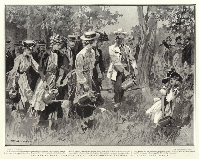 The Kneipp Cure, Patients taking their Morning Exercise at Grunau, near Berlin by Frederic de Haenen