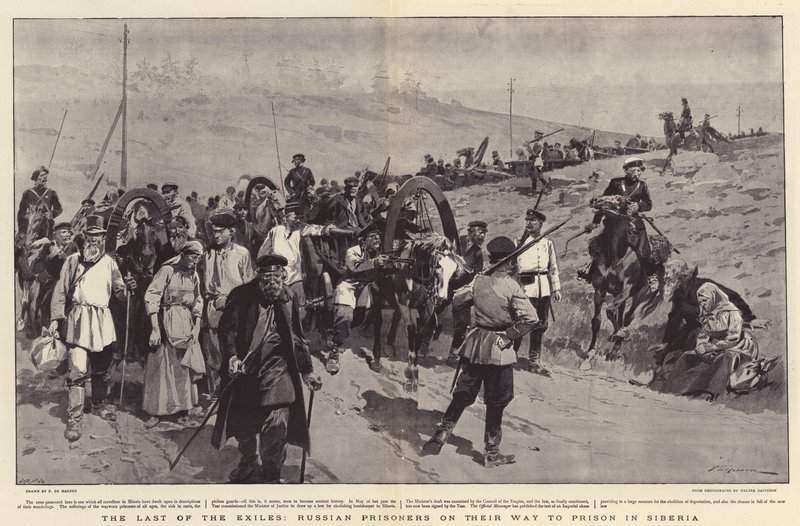The Last of the Exiles, Russian Prisoners on Their Way to Prison in Siberia by Frederic de Haenen