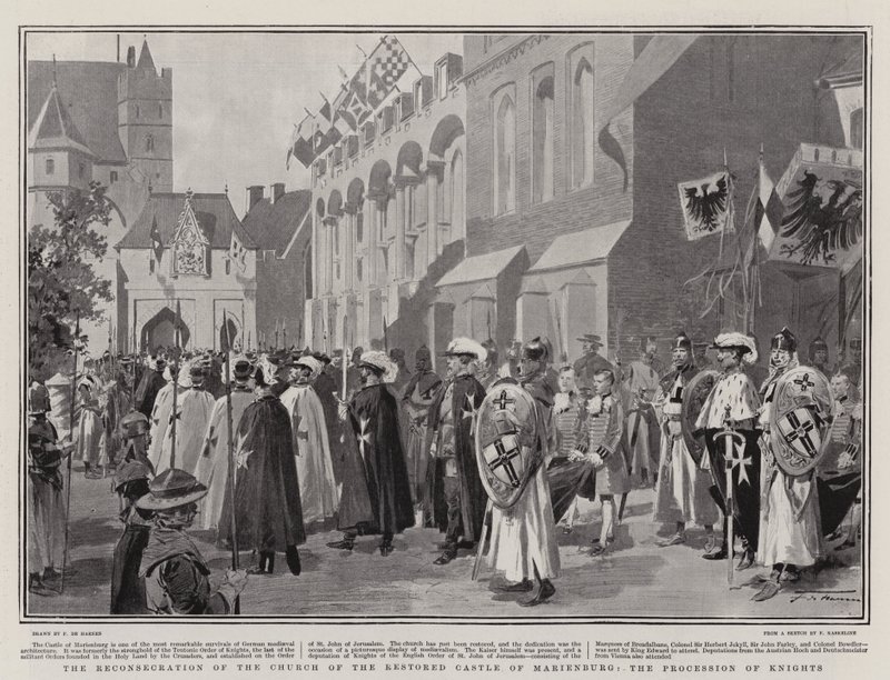 The Reconsecration of the Church of the Restored Castle of Marienburg, the Procession of Knights by Frederic de Haenen