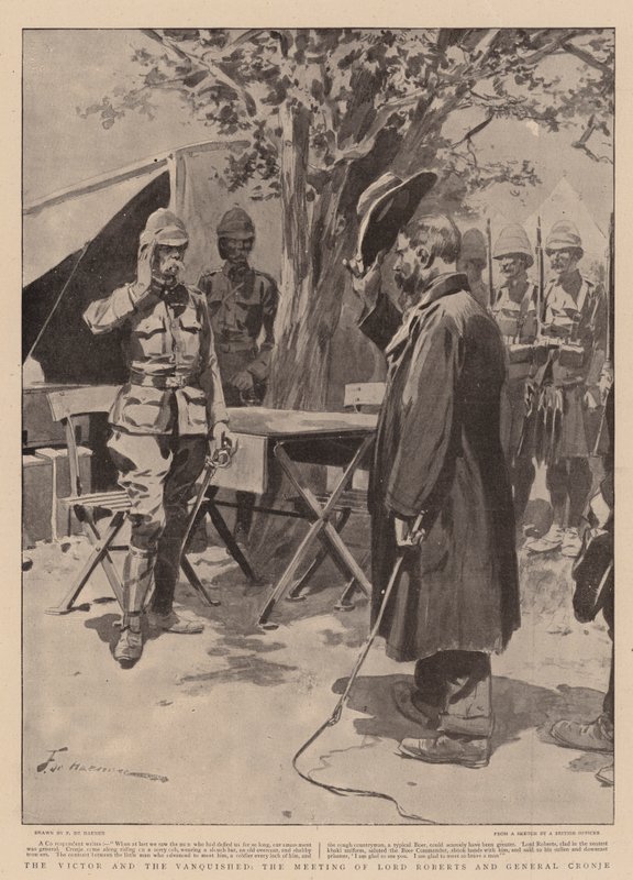 The Victor and the Vanquished, the Meeting of Lord Roberts and General Cronje by Frederic de Haenen