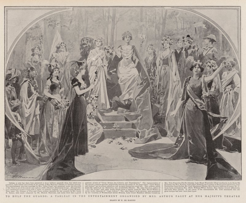 To Help the Guards, a Tableau in the Entertainment organised by Mrs Arthur Paget at her Majesty