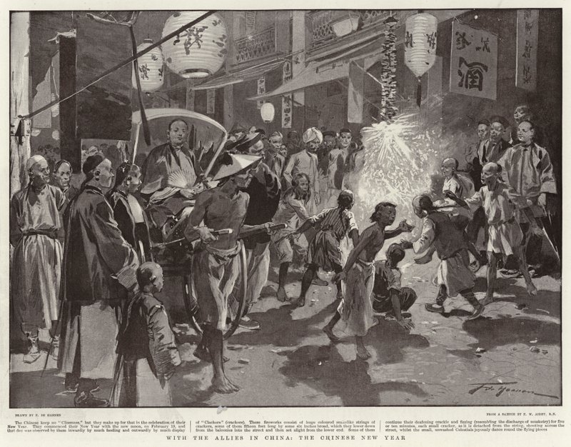With the Allies in China, the Chinese New Year by Frederic de Haenen