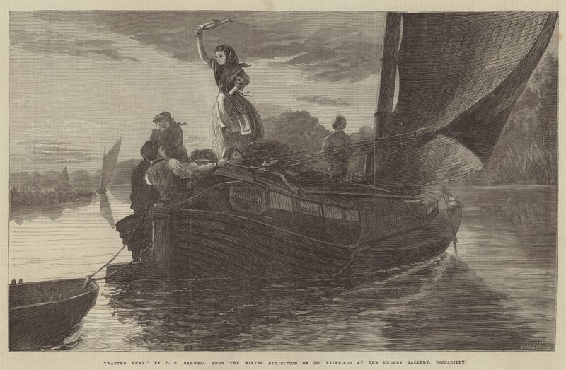 Wafted Away, from the Winter Exhibition of Oil Paintings at the Dudley Gallery, Piccadilly by Frederick Bacon Barwell