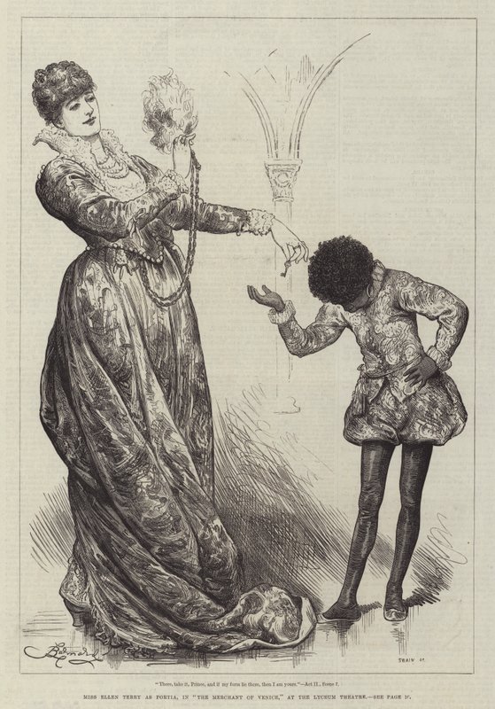 Miss Ellen Terry as Portia, in The Merchant of Venice, at the Lyceum Theatre by Frederick Barnard