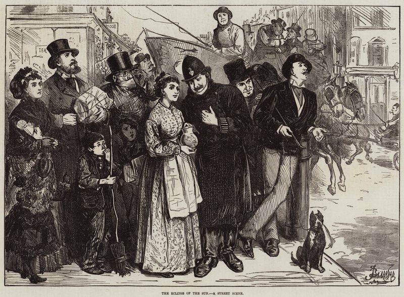 The Eclipse of the Sun, a Street Scene by Frederick Barnard