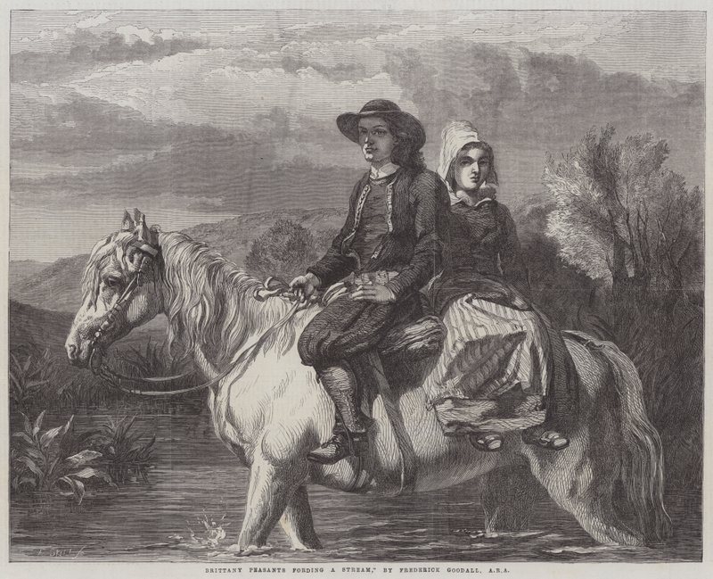 Brittany Peasants fording a Stream by Frederick Goodall