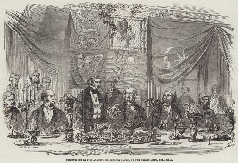 The Banquet to Vice-Admiral Sir Charles Napier, at the Reform Club, Pall-Mall by Frederick John Skill