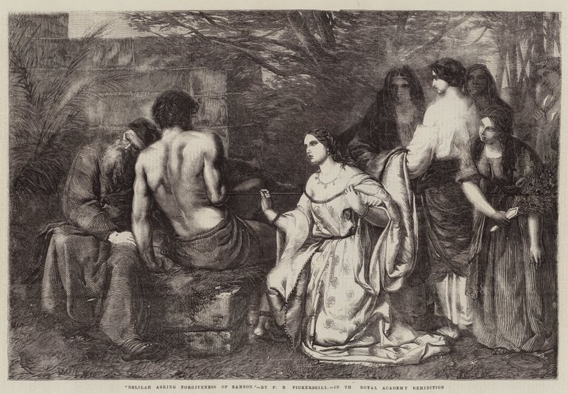 Delilah Asking Forgiveness of Samson by Frederick Richard Pickersgill