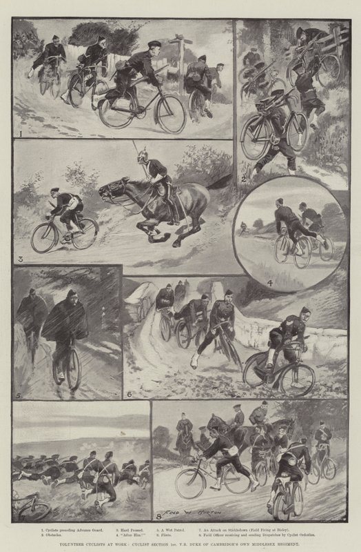 Volunteer Cyclists at Work, Cyclist Section 1st Volunteer Battalion Duke of Cambridge