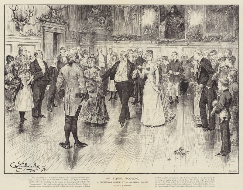 An Equal Footing, a Christmas Dance at a Country House by Frederick Barnard