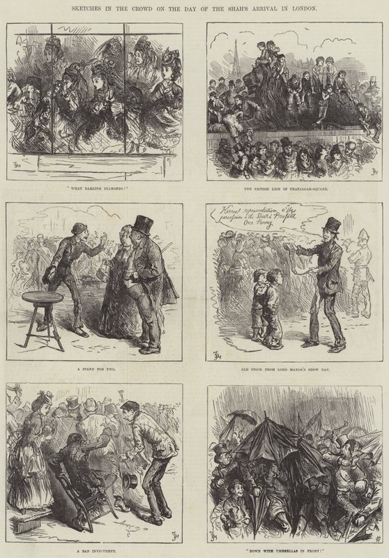 Sketches in the Crowd on the Day of the Shah