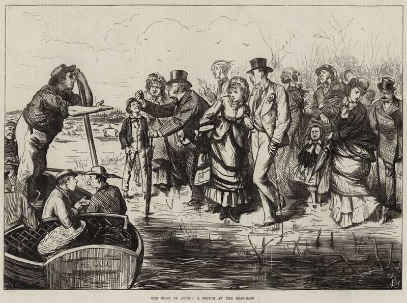 The First of April, a Sketch at the Boat-Race by Frederick Barnard