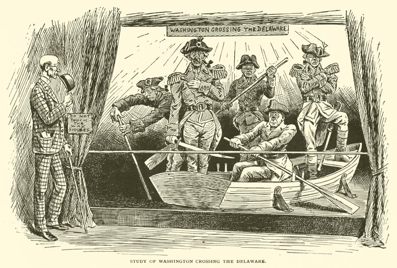Study of Washington crossing the Delaware by Frederick Burr Opper