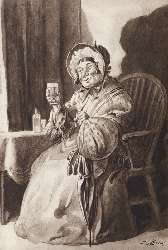 Mrs Gamp from Martin Chuzzlewit, by Charles Dickens by Frederick George Lewin