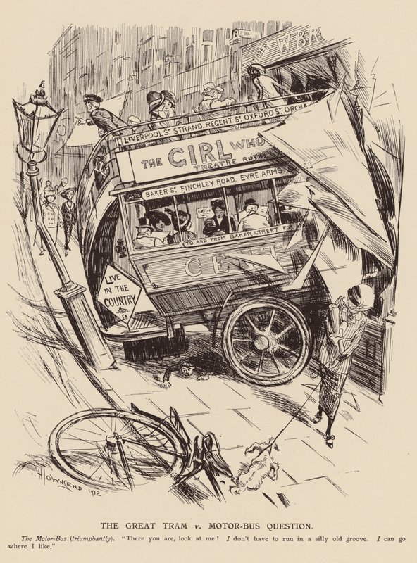 The Great Tram v Motor Bus Question by Frederick Henry Townsend
