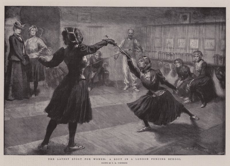 The Latest Sport for Women, a Bout in a London Fencing School by Frederick Henry Townsend