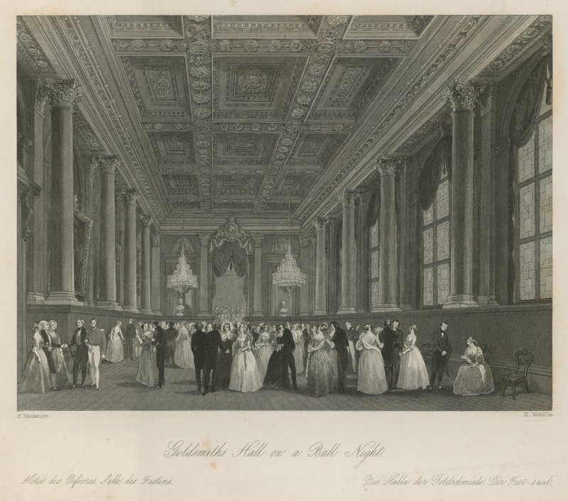 Goldsmiths Hall on a ball night by Frederick Mackenzie