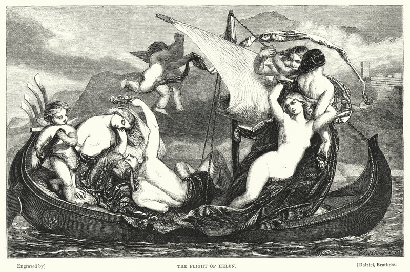 The Flight of Helen (engraving) by Frederick Richard Pickersgill