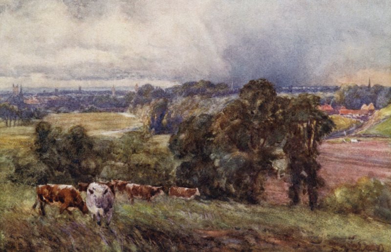 Leamington and Warwick from the Campion Hills by Frederick William Newton Whitehead