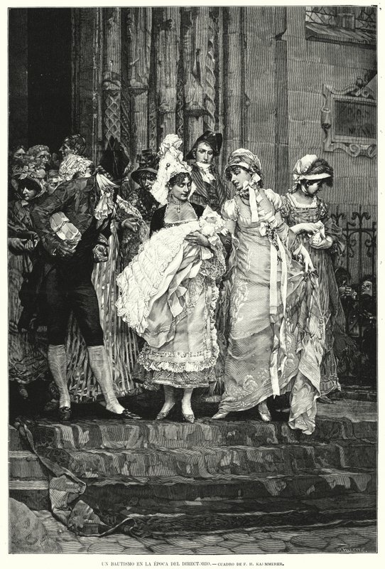 Baptism in the Time of the Directory, Revolutionary France by Frederik Hendrik (after) Kaemmerer