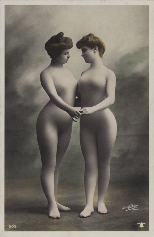 Two women in bodystockings by French Photographer
