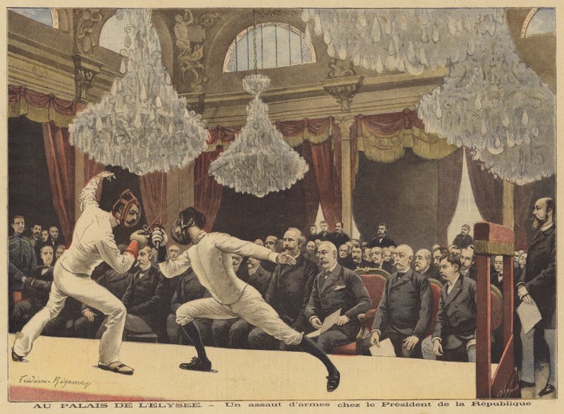 A Fencing Match Before the President of France at the Elysee Palace by French School