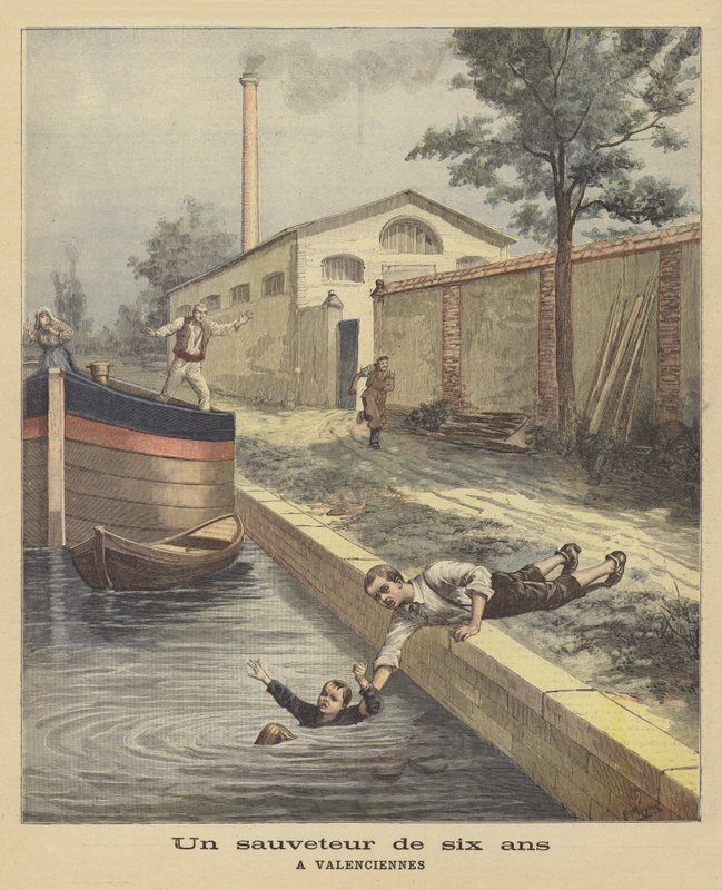 A six year-old rescuer at Valenciennes by French School