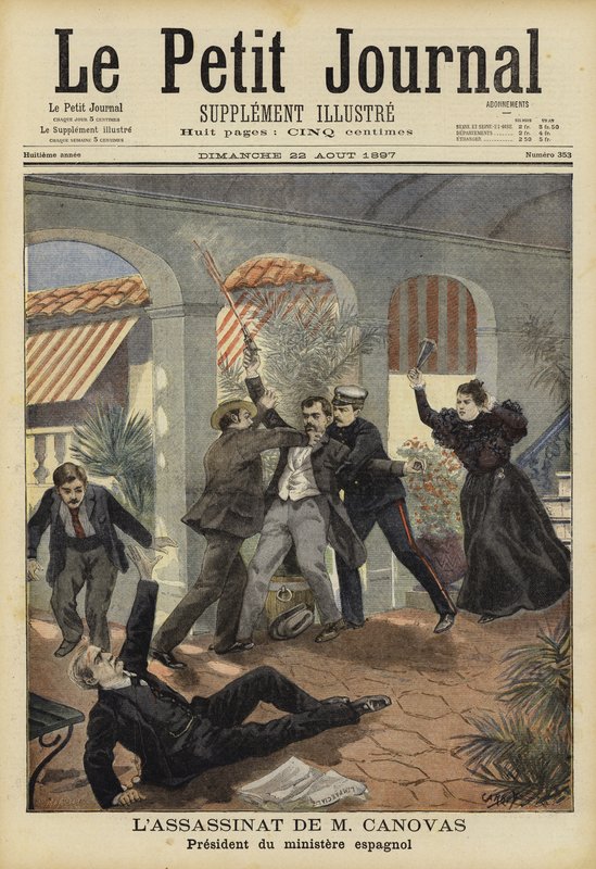 Assassination of Antonio Canovas del Castillo, Prime Minister of Spain, 8 August 1897 by French School